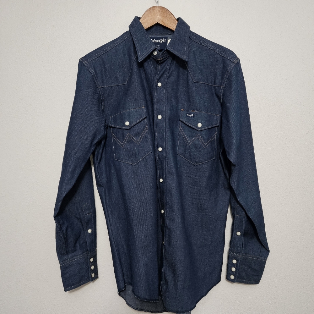 Vintage Wrangler Western Denim Pearl Snap Shirt 15.5 x 33